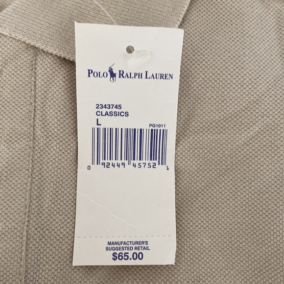 NEW Tan Ralph Lauren POLO Shirt Men's Short Sleeve Sz. M - Picture 6 of 7